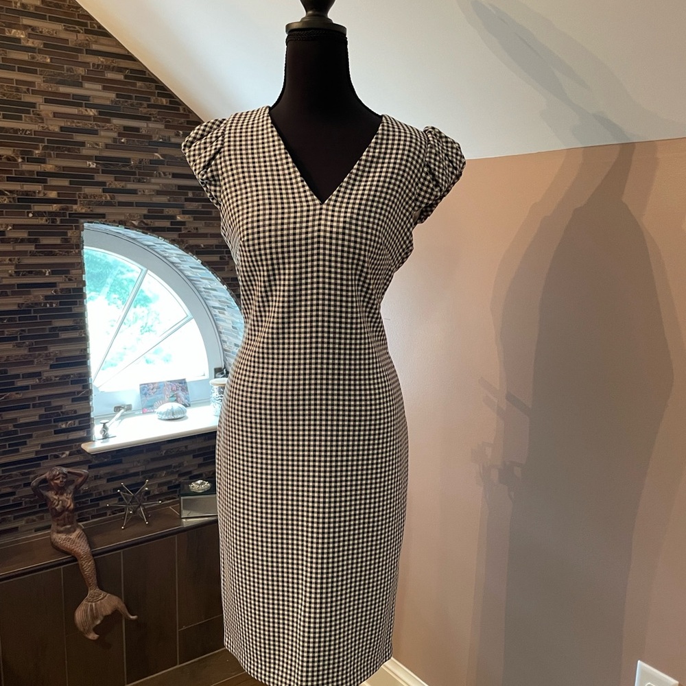 Calvin Klein Black and White Midi Dress